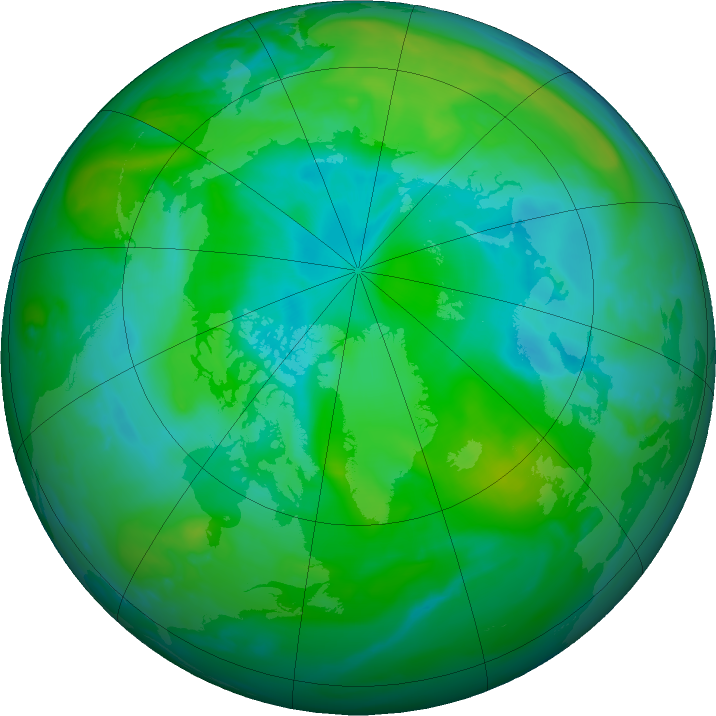 Arctic ozone map for 20 August 2022
